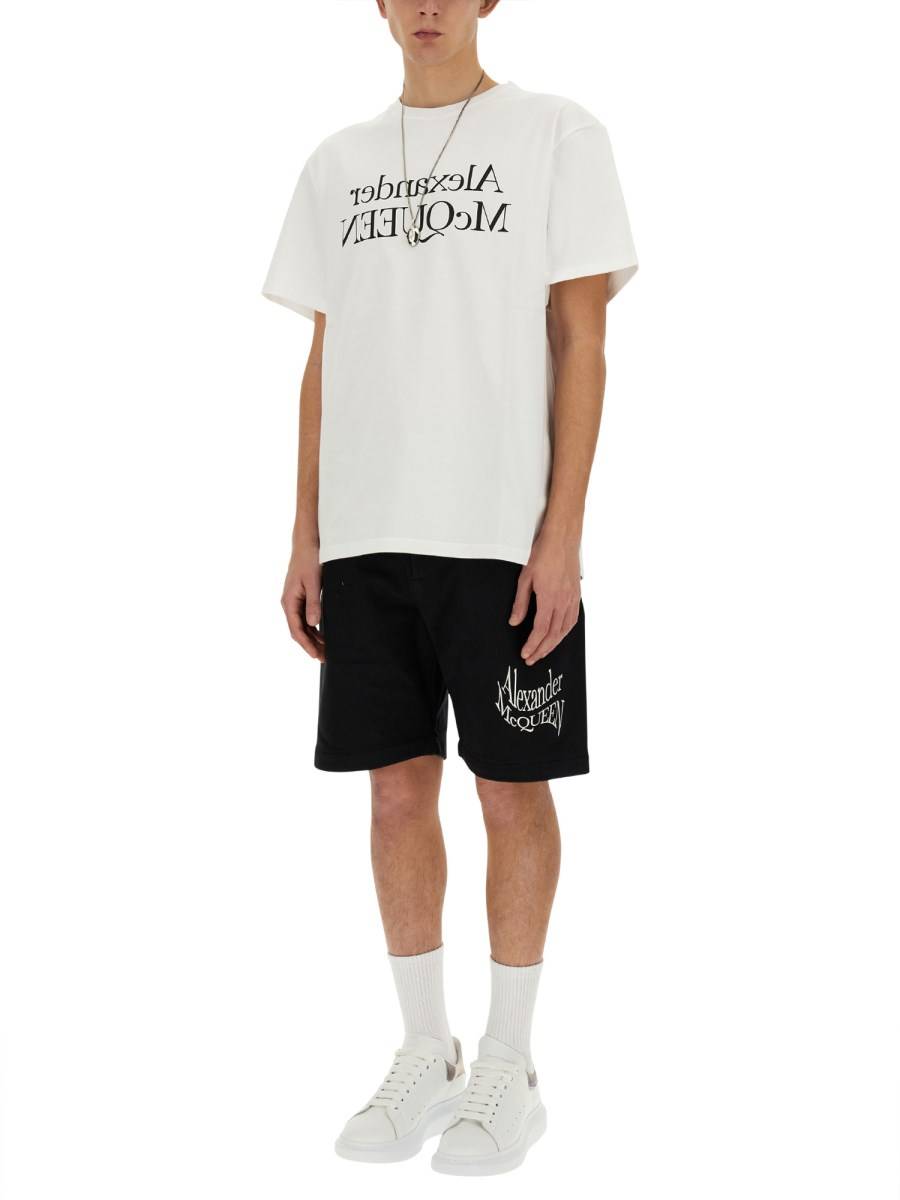 ALEXANDER McQUEEN T-SHIRT IN JERSEY DI COTONE CON LOGO