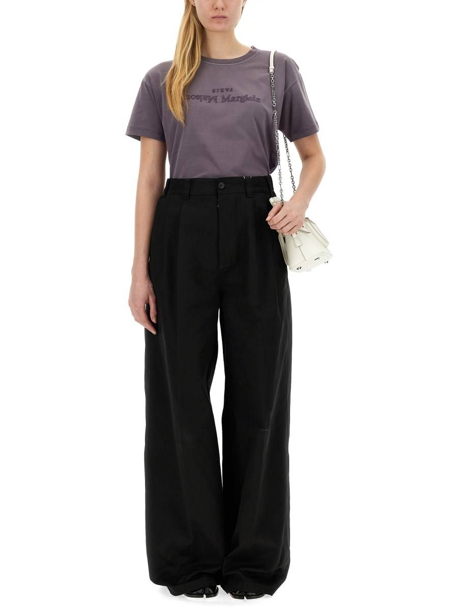 MAISON MARGIELA T-SHIRT IN JERSEY DI COTONE CON LOGO INVERSO