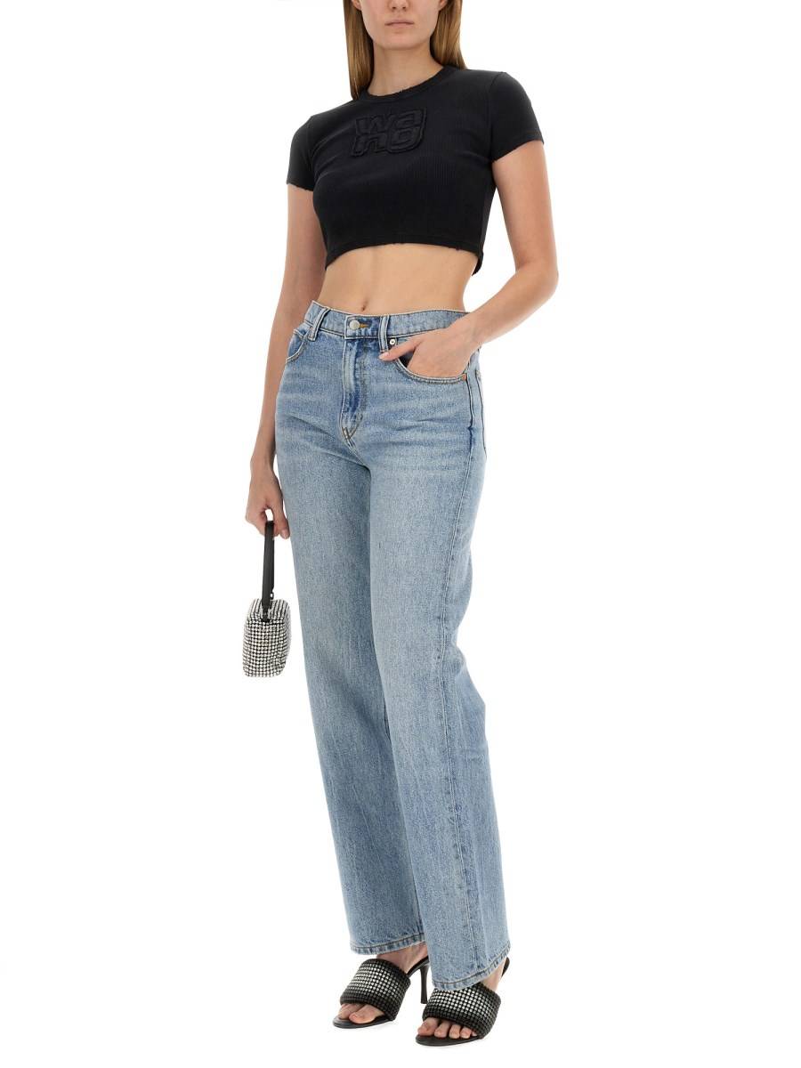 ALEXANDERWANG.T T-SHIRT IN JERSEY DI COTONE CON LOGO
