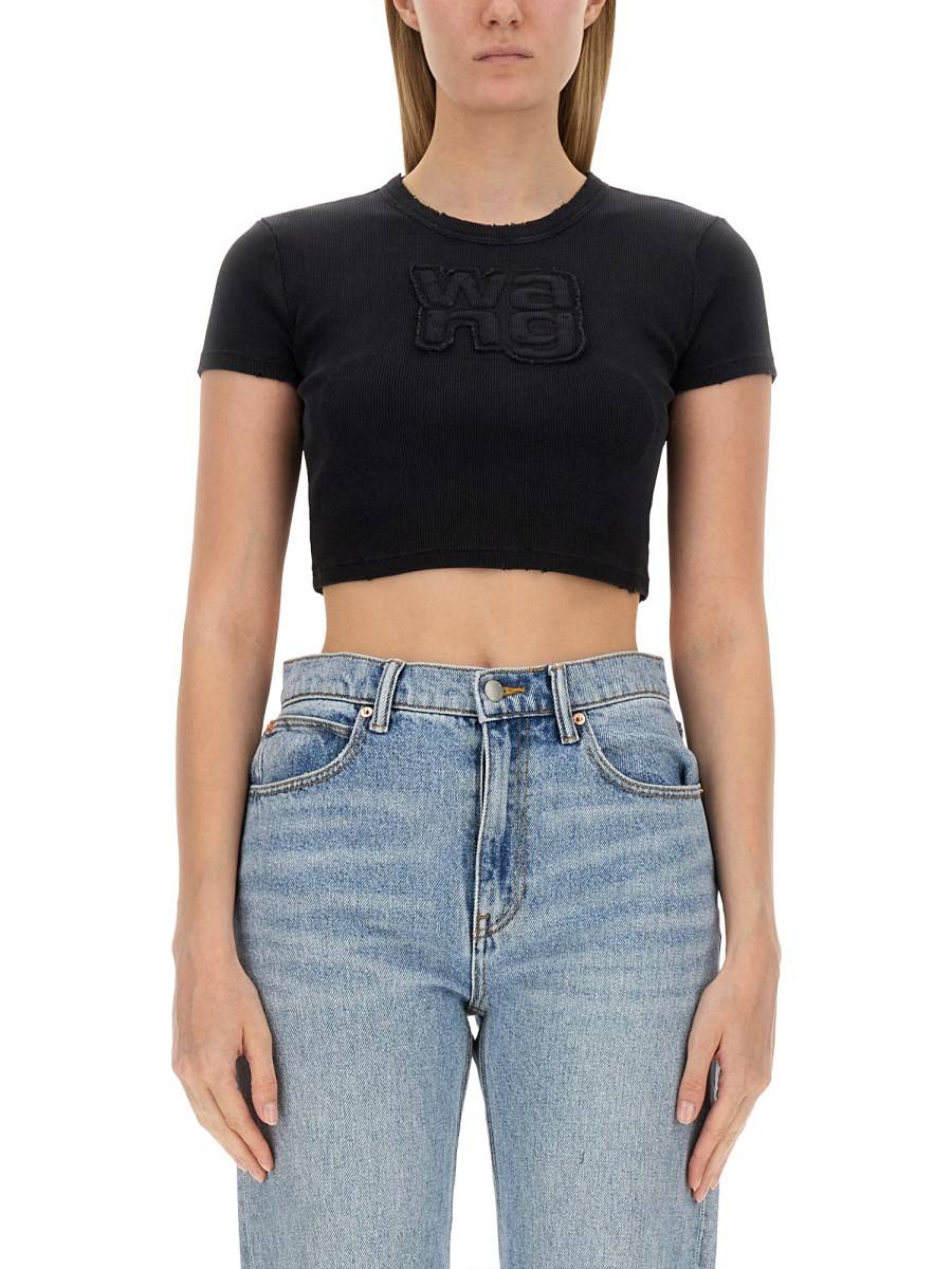 ALEXANDERWANG.T T-SHIRT IN JERSEY DI COTONE CON LOGO