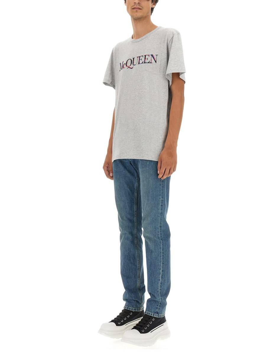 ALEXANDER McQUEEN T-SHIRT IN JERSEY DI COTONE CON LOGO