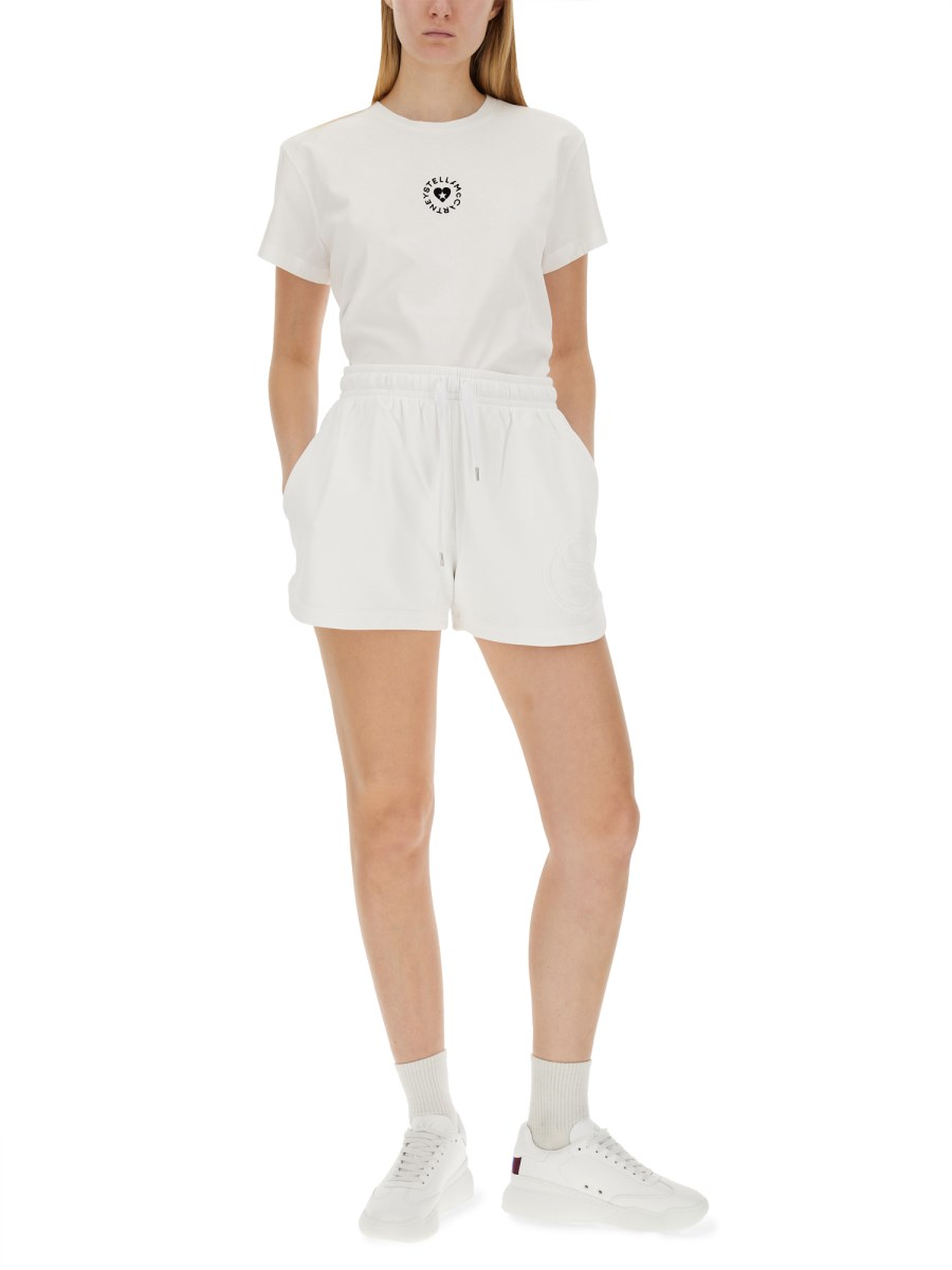 STELLA McCARTNEY T-SHIRT IN JERSEY DI COTONE CON LOGO