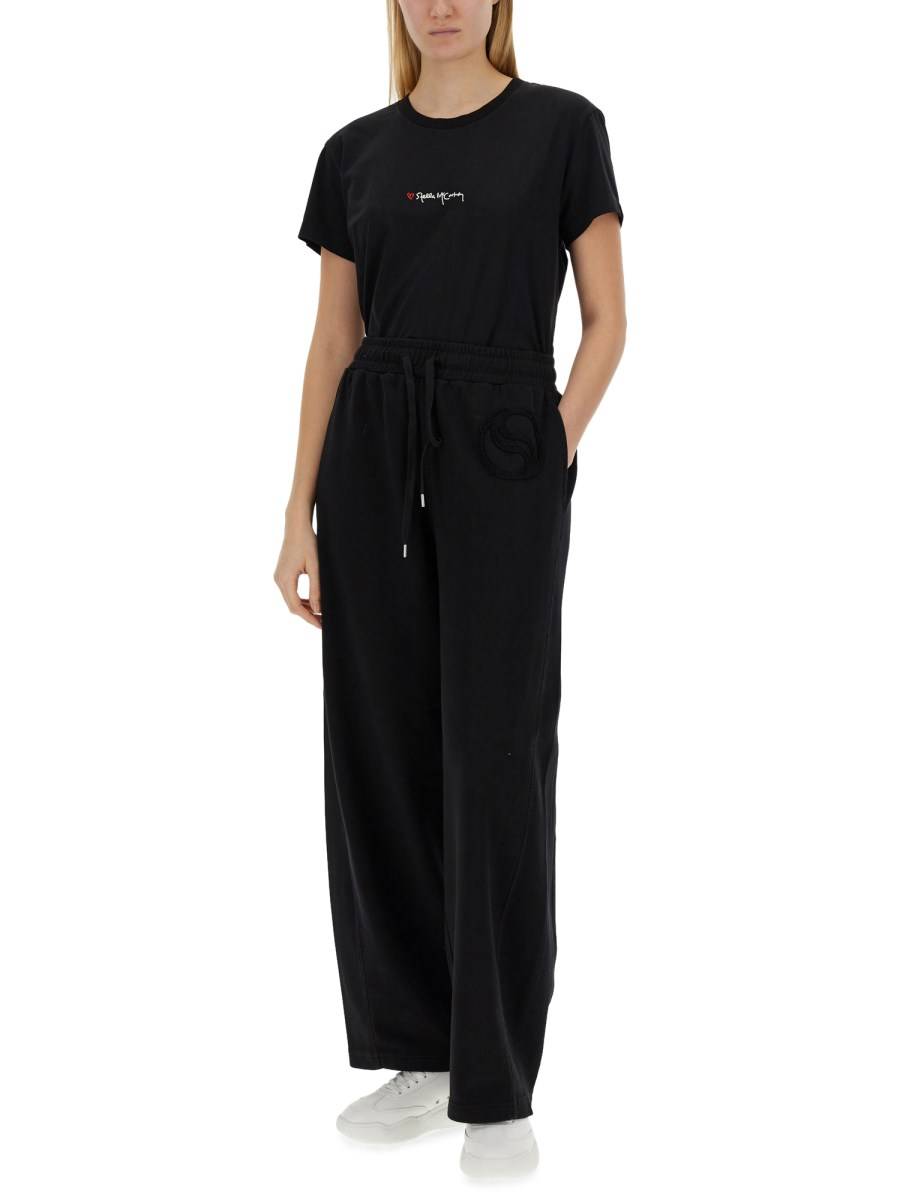 STELLA McCARTNEY T-SHIRT IN JERSEY DI COTONE CON LOGO