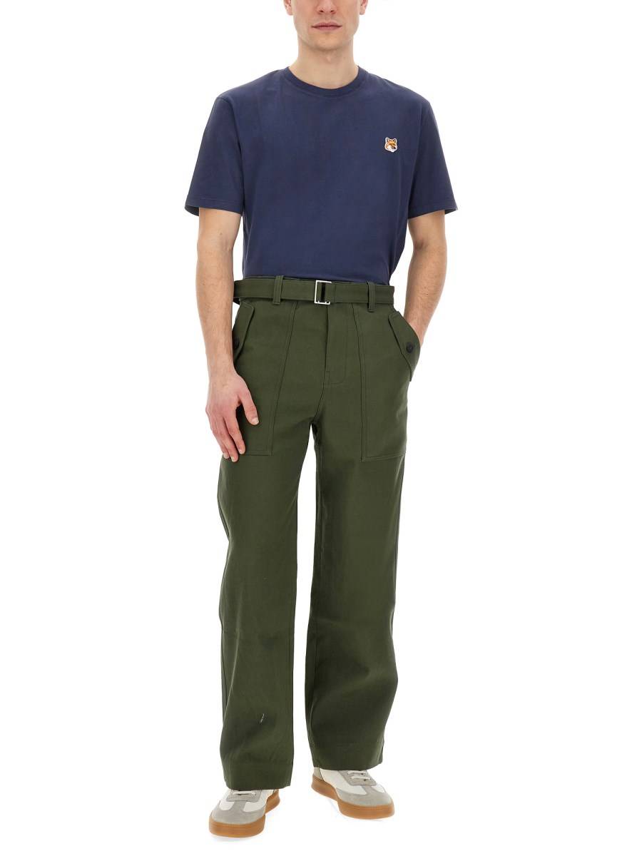 MAISON KITSUNÉ T-SHIRT IN JERSEY DI COTONE CON PATCH FOX