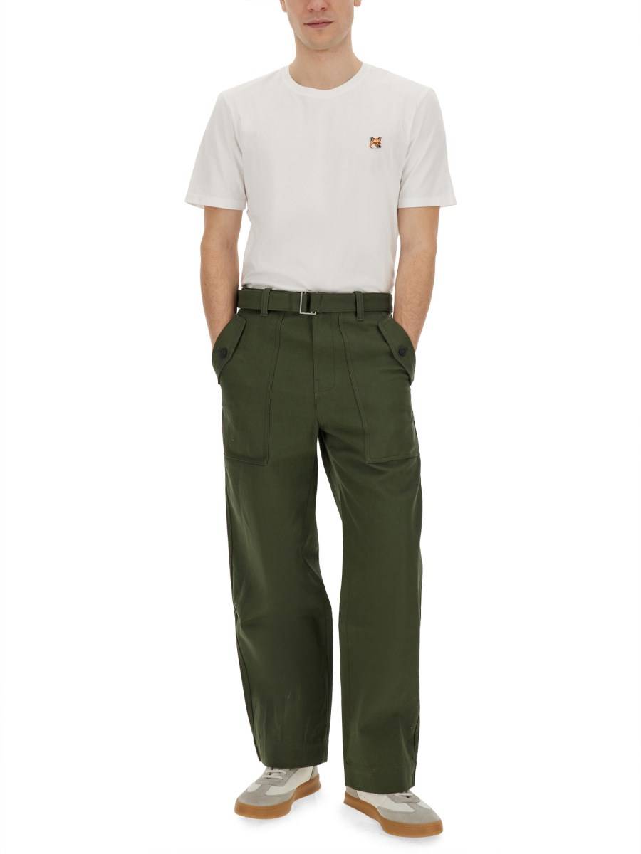 MAISON KITSUNÉ T-SHIRT IN JERSEY DI COTONE CON PATCH FOX