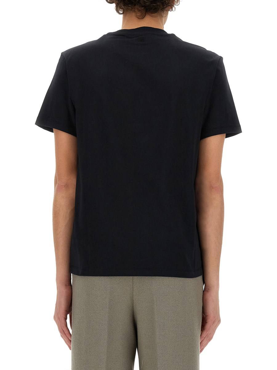 AMI PARIS T-SHIRT IN JERSEY DI COTONE CON RICAMO LOGO