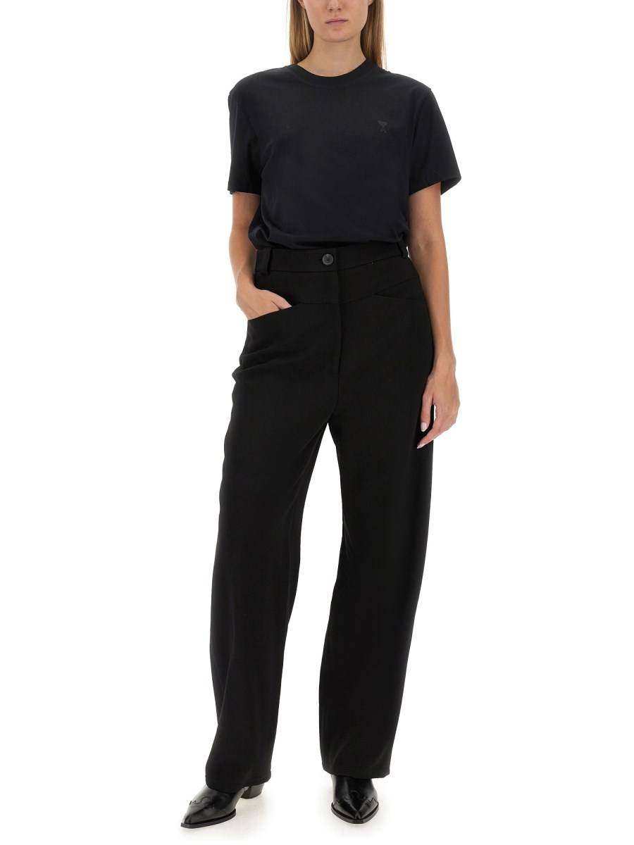 AMI PARIS T-SHIRT IN JERSEY DI COTONE CON RICAMO LOGO