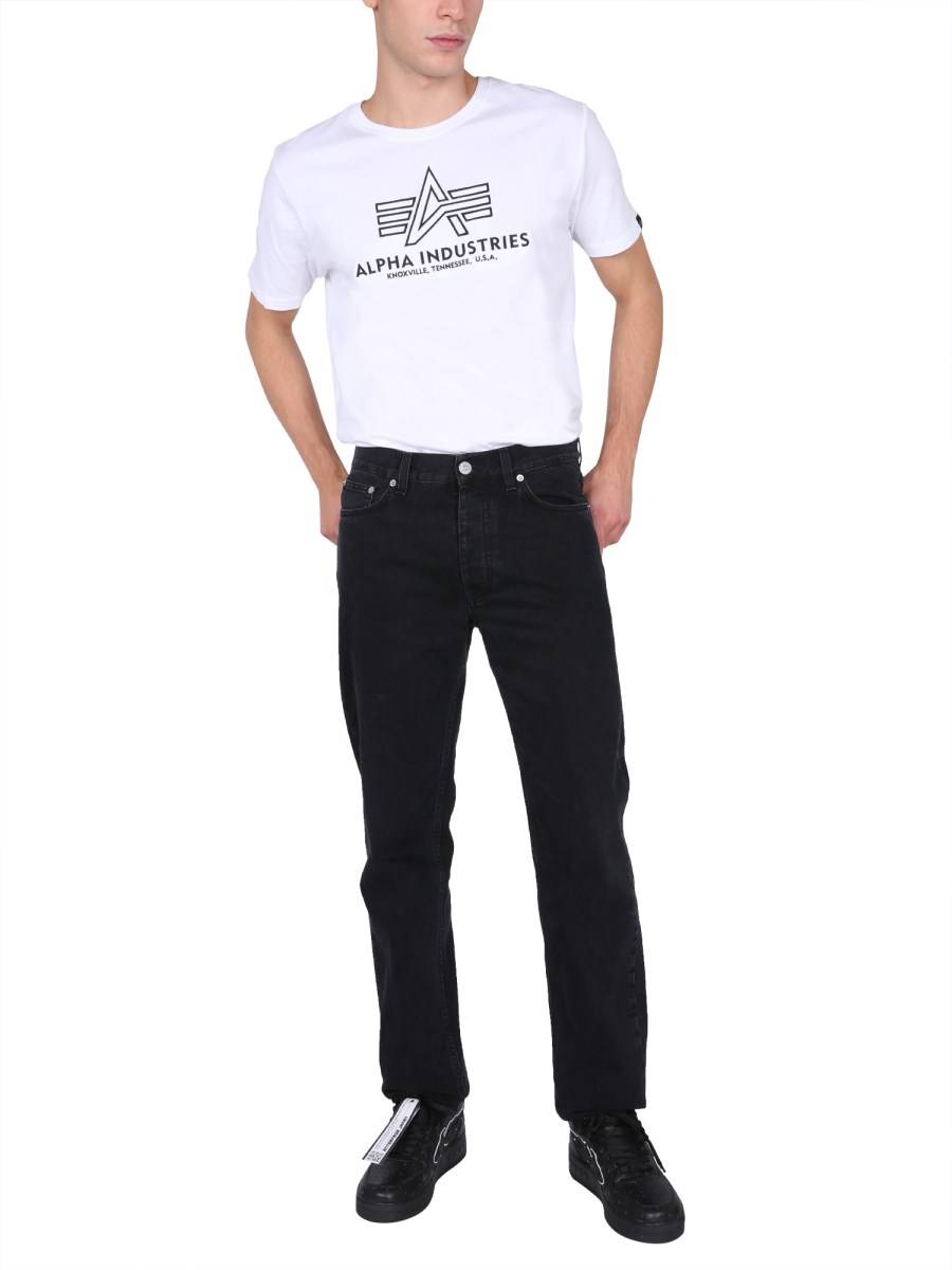 ALPHA INDUSTRIES T-SHIRT IN JERSEY DI COTONE CON RICAMO LOGO