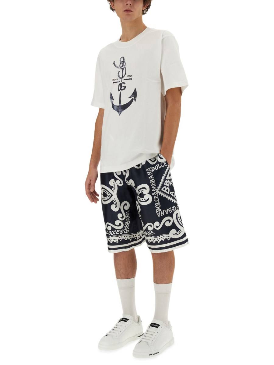 DOLCE & GABBANA T-SHIRT IN JERSEY DI COTONE CON STAMPA
