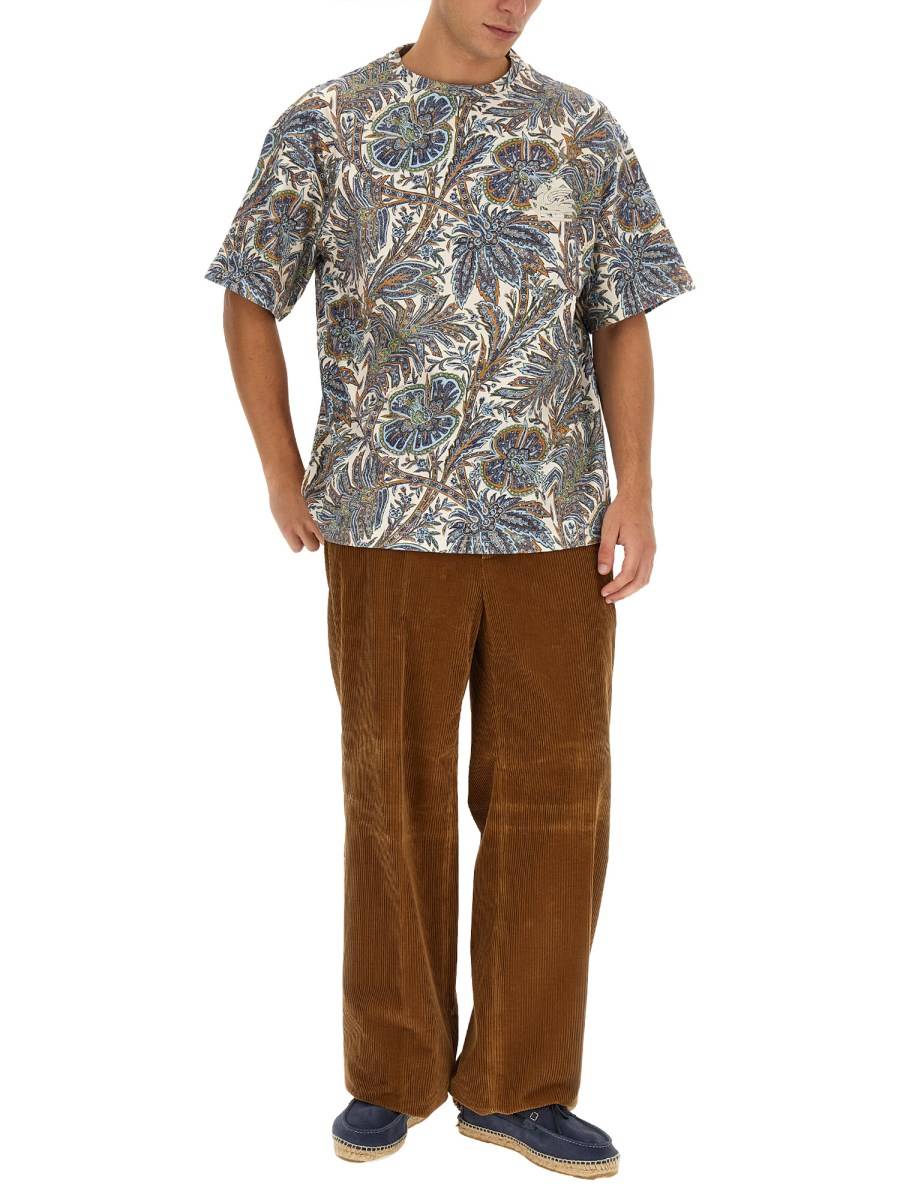 ETRO T-SHIRT IN JERSEY DI COTONE CON STAMPA FLOREALE