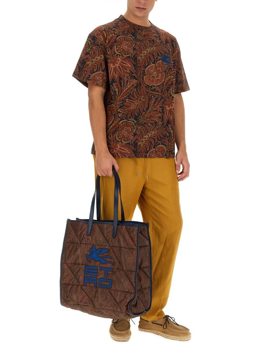 ETRO T-SHIRT IN JERSEY DI COTONE CON STAMPA FLOREALE