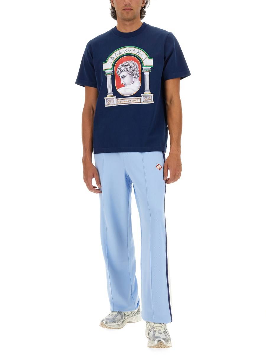 CASABLANCA T-SHIRT IN JERSEY DI COTONE CON STAMPA LA MEDAILLE