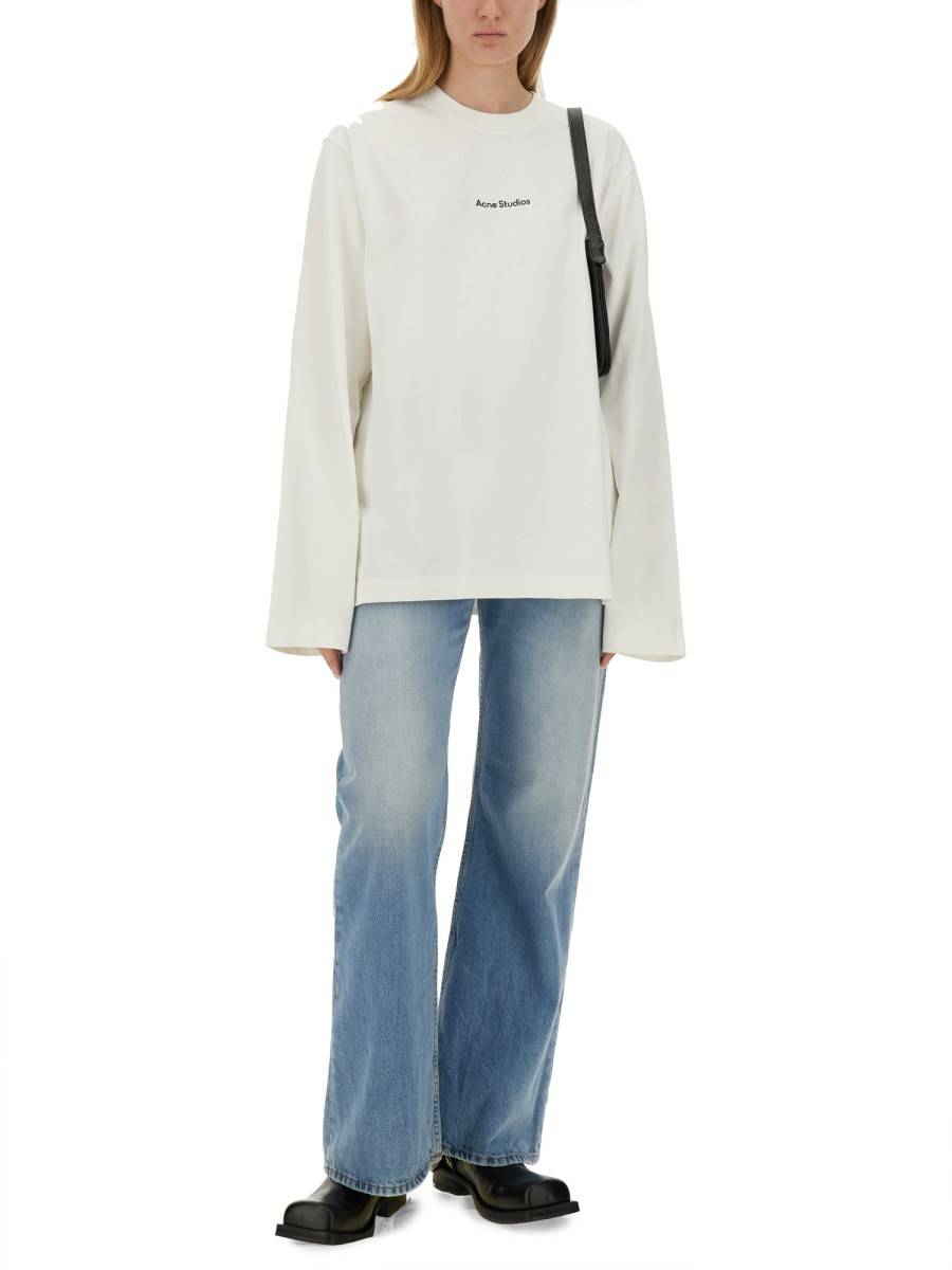 ACNE STUDIOS T-SHIRT IN JERSEY DI COTONE CON STAMPA LOGO