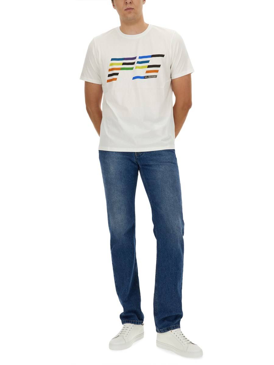 PS BY PAUL SMITH T-SHIRT IN JERSEY DI COTONE CON STAMPA LOGO