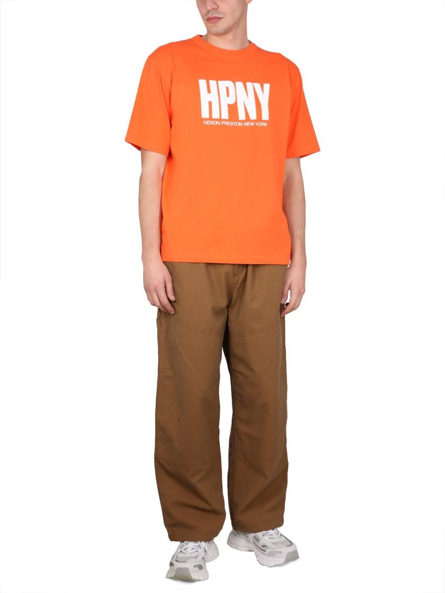 HERON PRESTON T-SHIRT IN JERSEY DI COTONE CON STAMPA LOGO
