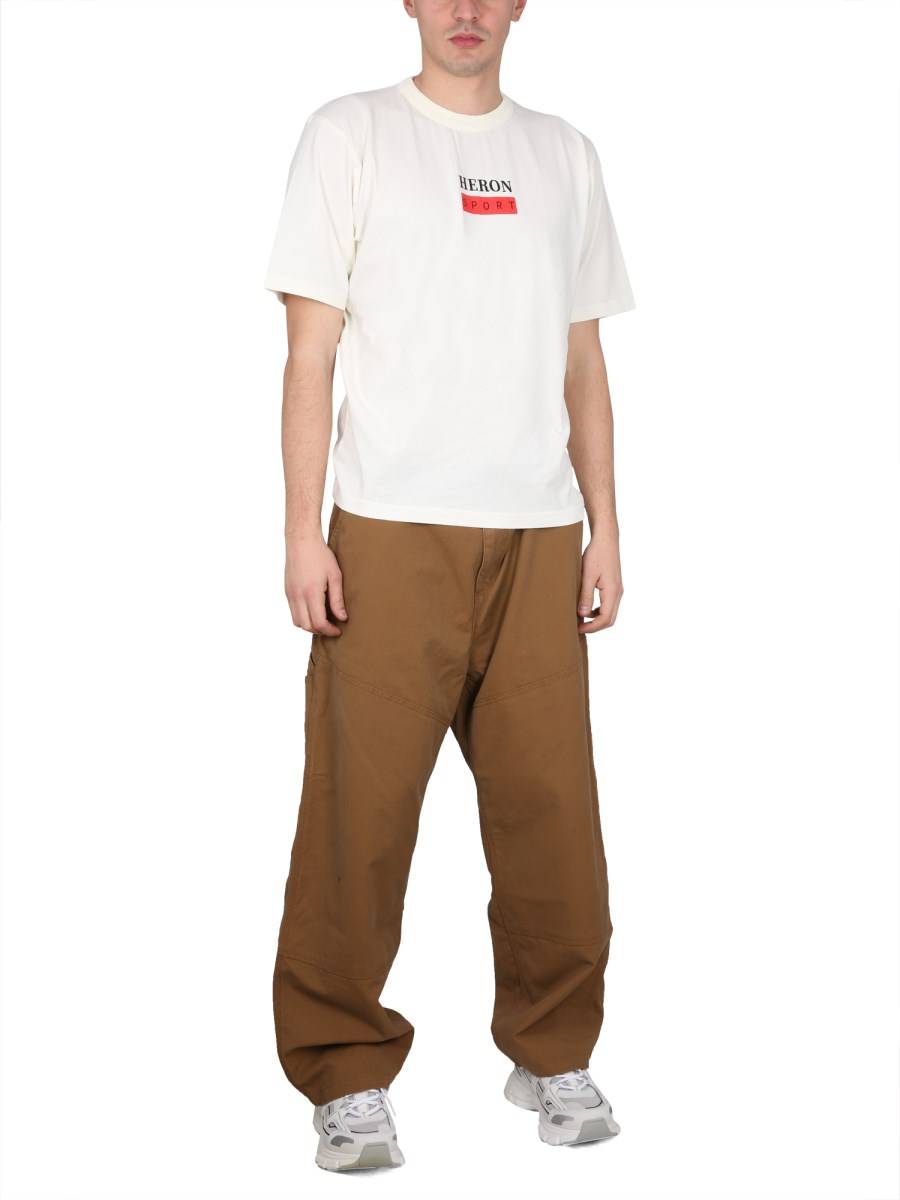 HERON PRESTON T-SHIRT IN JERSEY DI COTONE CON STAMPA LOGO