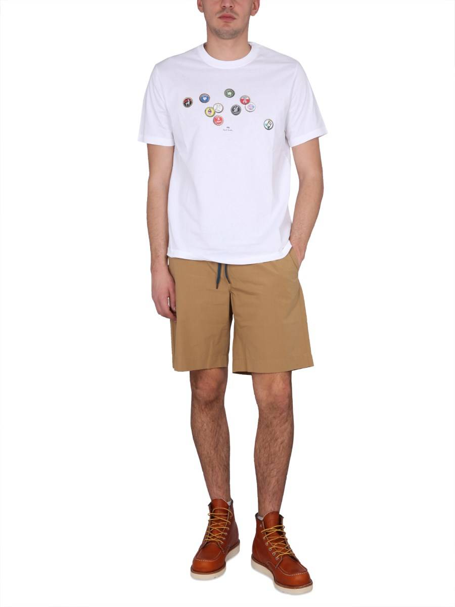 PS BY PAUL SMITH T-SHIRT IN JERSEY DI COTONE CON STAMPA LOGO