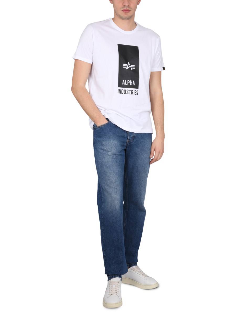 ALPHA INDUSTRIES T-SHIRT IN JERSEY DI COTONE CON STAMPA LOGO