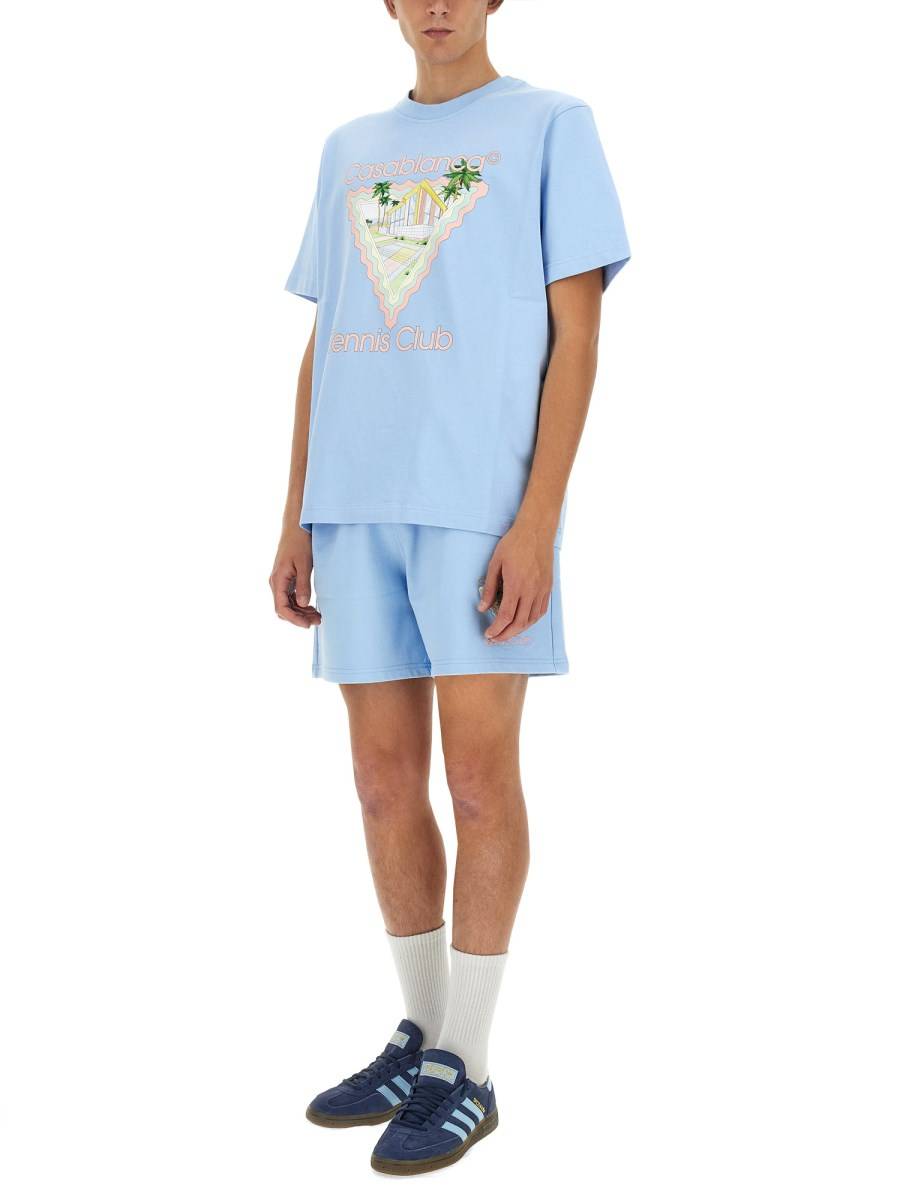 CASABLANCA T-SHIRT IN JERSEY DI COTONE CON STAMPA LOGO