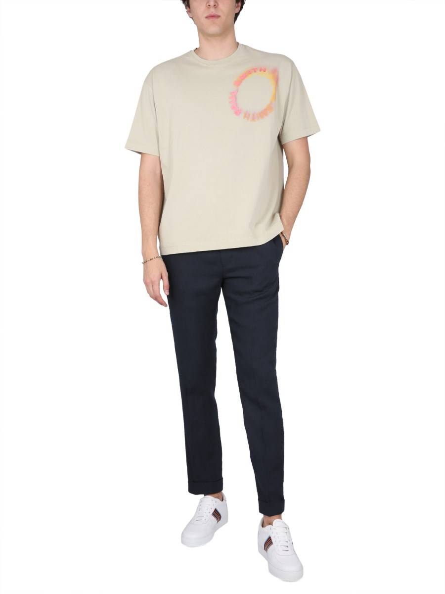 PAUL SMITH T-SHIRT IN JERSEY DI COTONE CON STAMPA LOGO