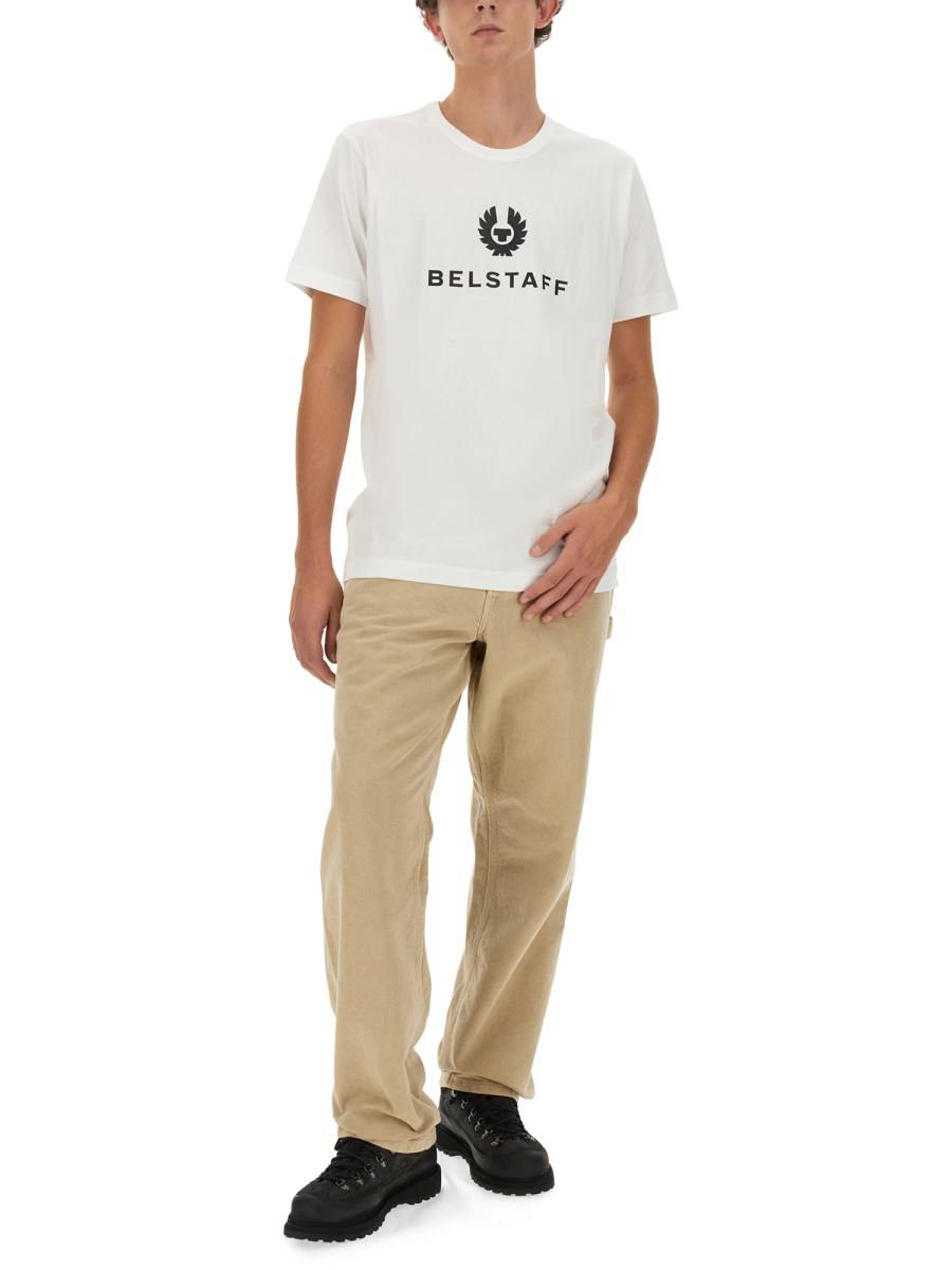 BELSTAFF T-SHIRT IN JERSEY DI COTONE CON STAMPA LOGO