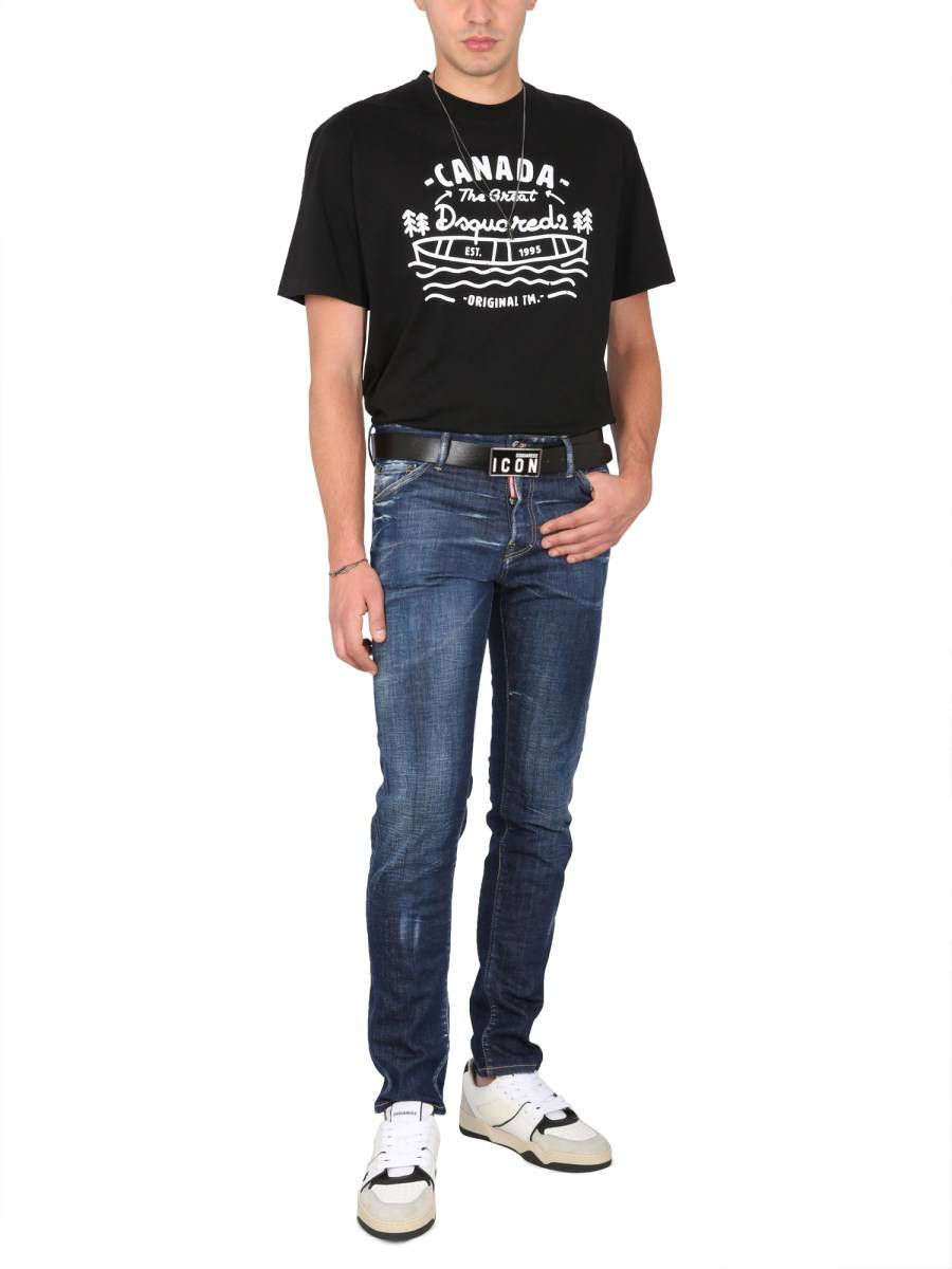 DSQUARED T-SHIRT IN JERSEY DI COTONE CON STAMPA LOGO