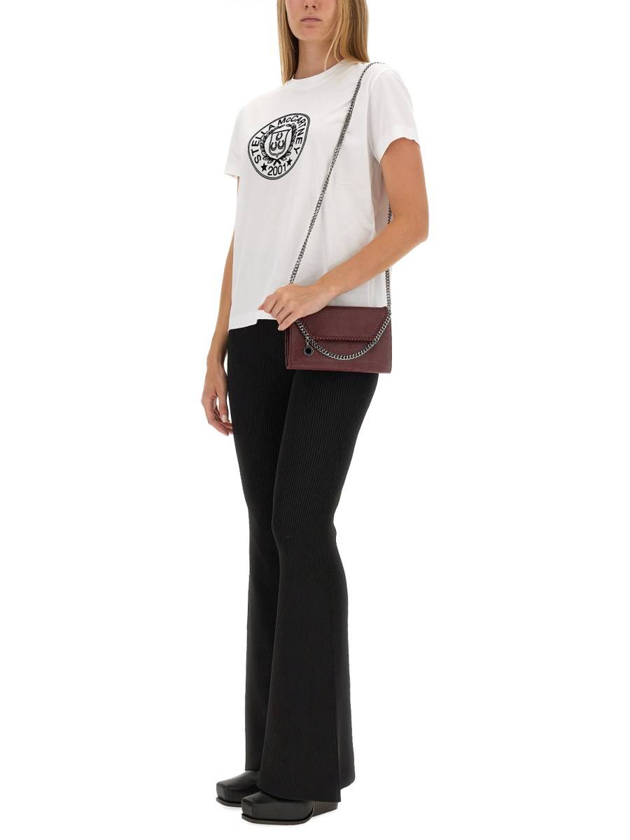 STELLA McCARTNEY T-SHIRT IN JERSEY DI COTONE CON STAMPA LOGO