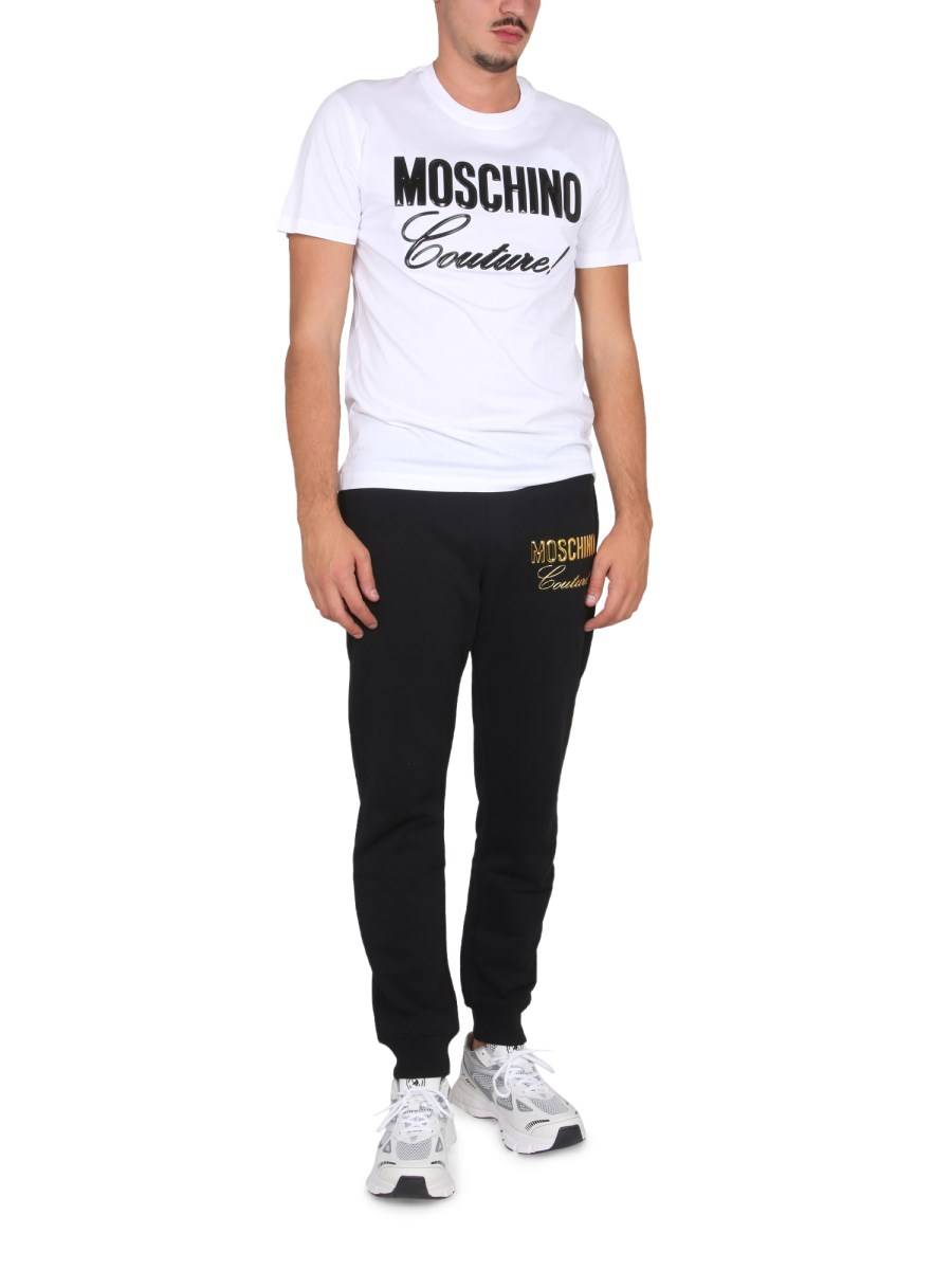 MOSCHINO T-SHIRT IN JERSEY DI COTONE CON STAMPA LOGO
