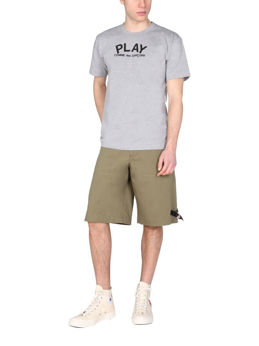 COMME DES GARCONS PLAY T-SHIRT IN JERSEY DI COTONE CON STAMPA LOGO