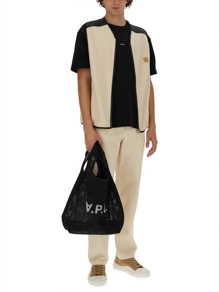 A.P.C. T-SHIRT IN JERSEY DI COTONE CON STAMPA MICRO LOGO
