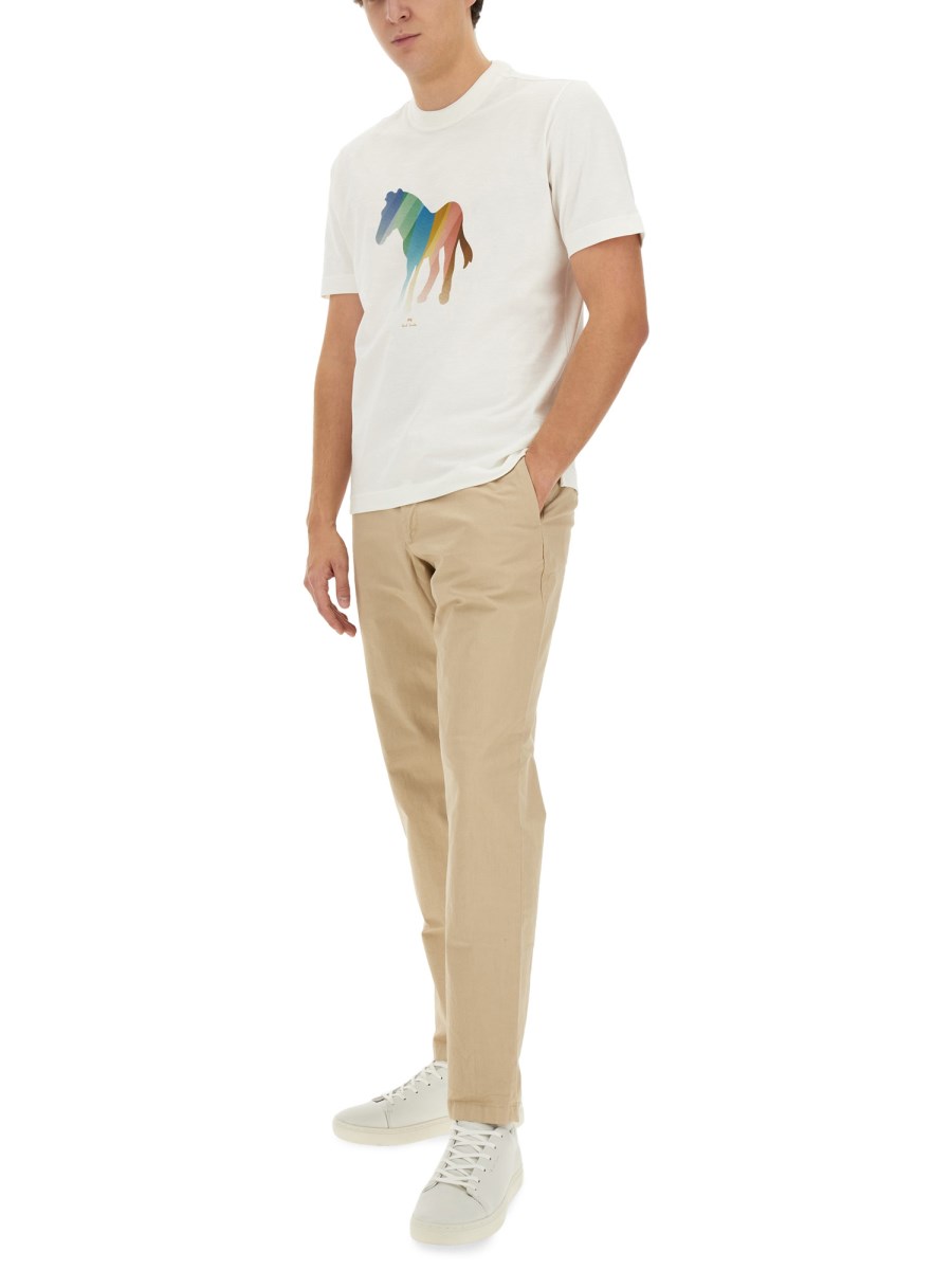 PS BY PAUL SMITH T-SHIRT IN JERSEY DI COTONE CON STAMPA ZEBRA
