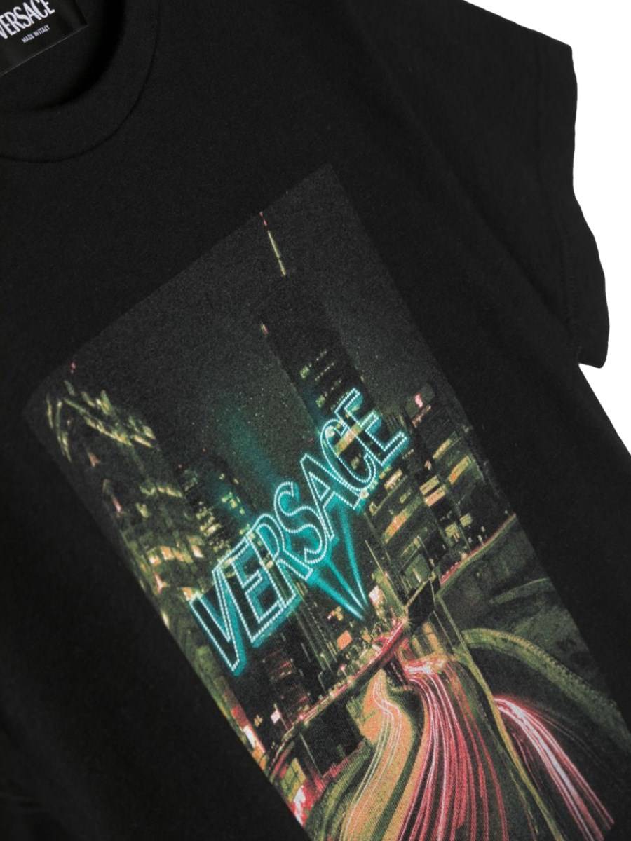 VERSACE T-shirt Jersey Versace Blinding Lights Print