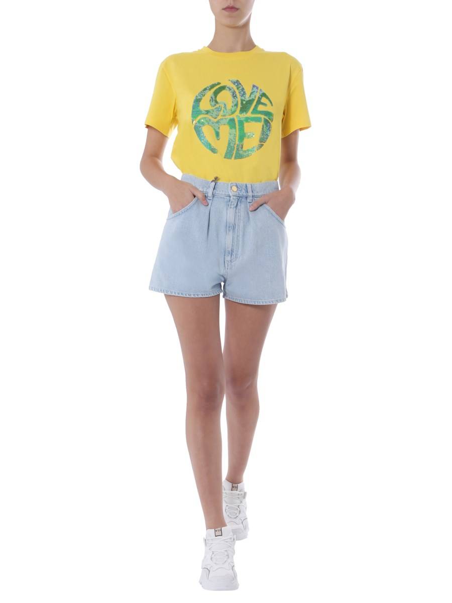 ALBERTA FERRETTI T-SHIRT "LOVE ME" GIROCOLLO IN COTONE