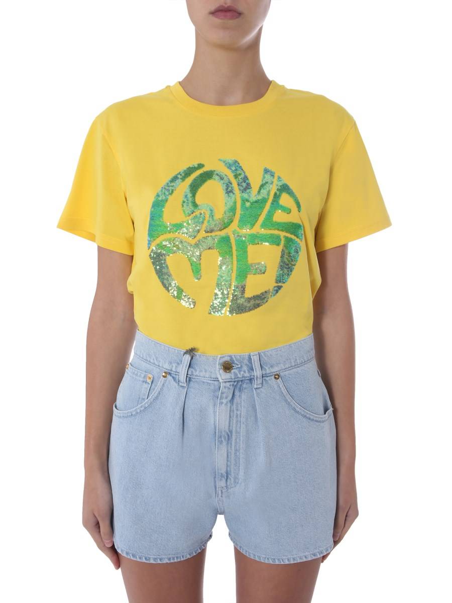 ALBERTA FERRETTI T-SHIRT "LOVE ME" GIROCOLLO IN COTONE