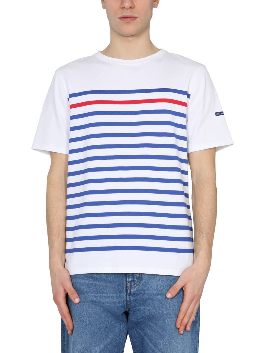 SAINT JAMES T-SHIRT "NAVAL RAY RGE MC" CON MOTIVO A RIGHE MULTICOLOR