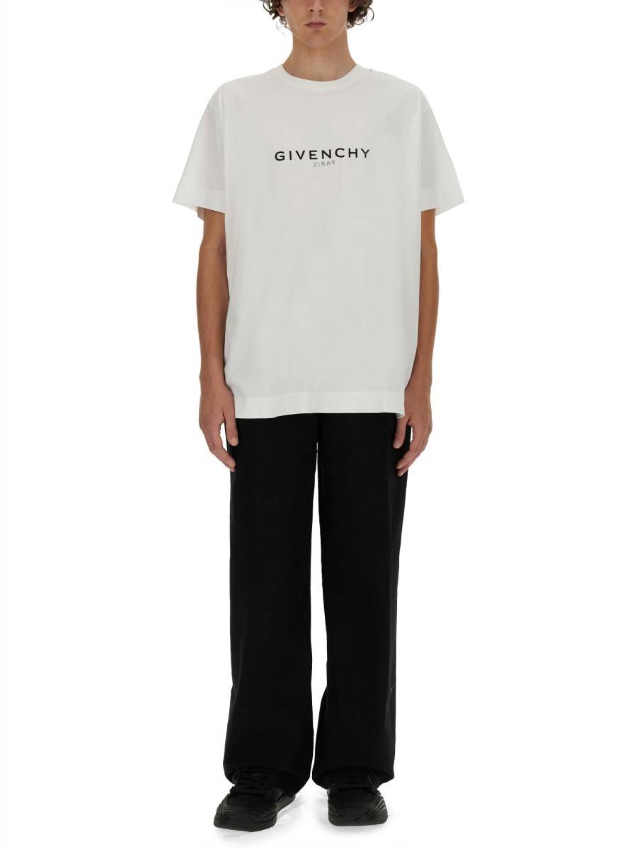 GIVENCHY T-SHIRT "REVERS" IN JERSEY DI COTONE CON STAMPA LOGO