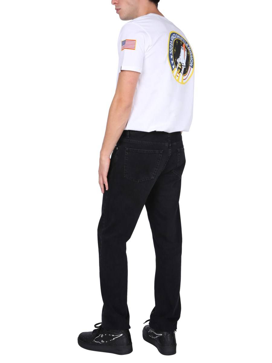 ALPHA INDUSTRIES T-SHIRT SPACE SHUTTLE IN JERSEY DI COTONE CON PATCH