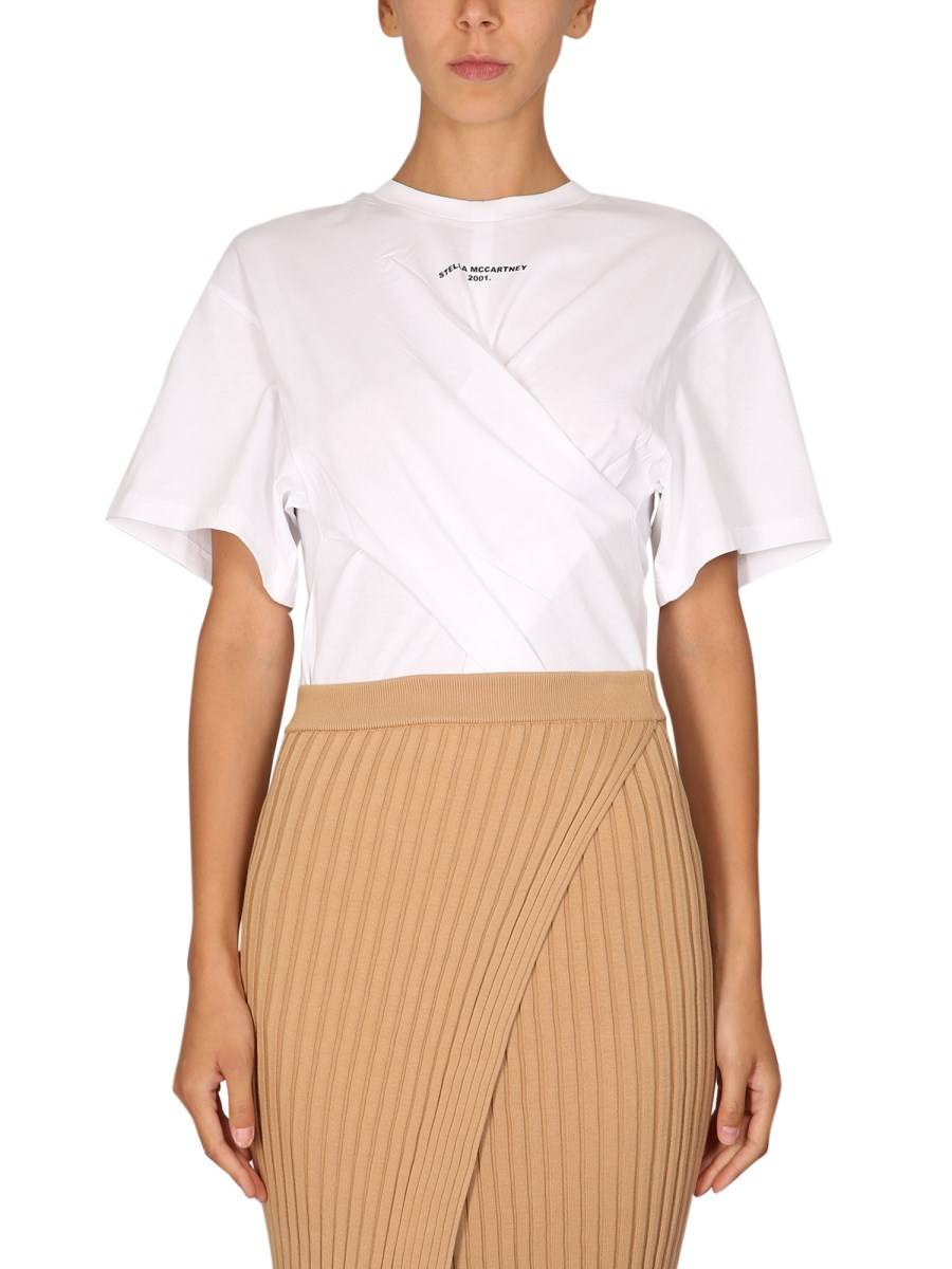 STELLA McCARTNEY T-SHIRT TWISTED IN JERSEY DI COTONE