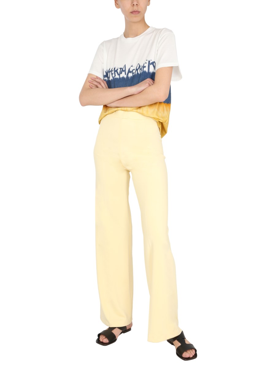 ALBERTA FERRETTI T-SHRIT GIROCOLLO IN JERSEY DI COTONE CON LOGO E STAMPA TIE DIE
