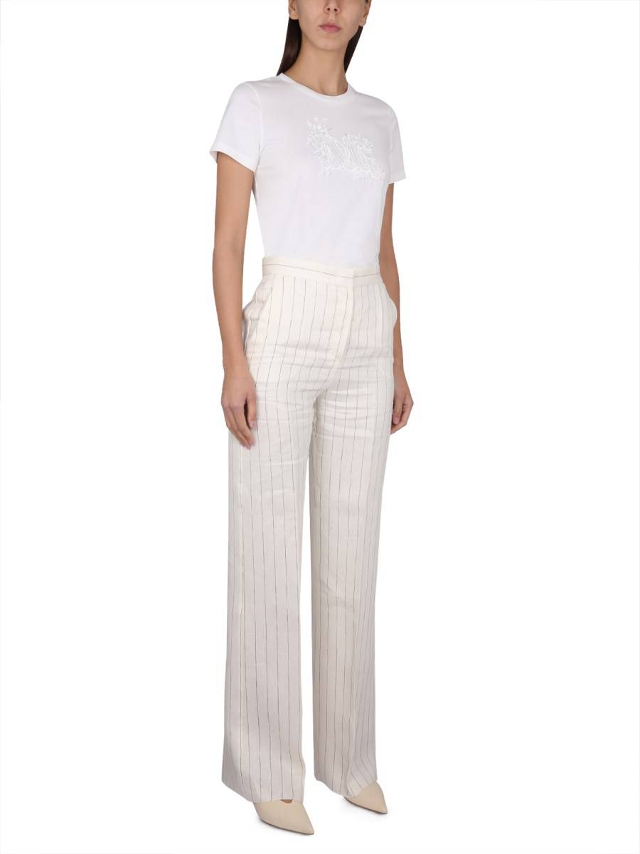 MAX MARA T-SHRIT IN JERSEY DI COTONE CON RICAMO LOGO