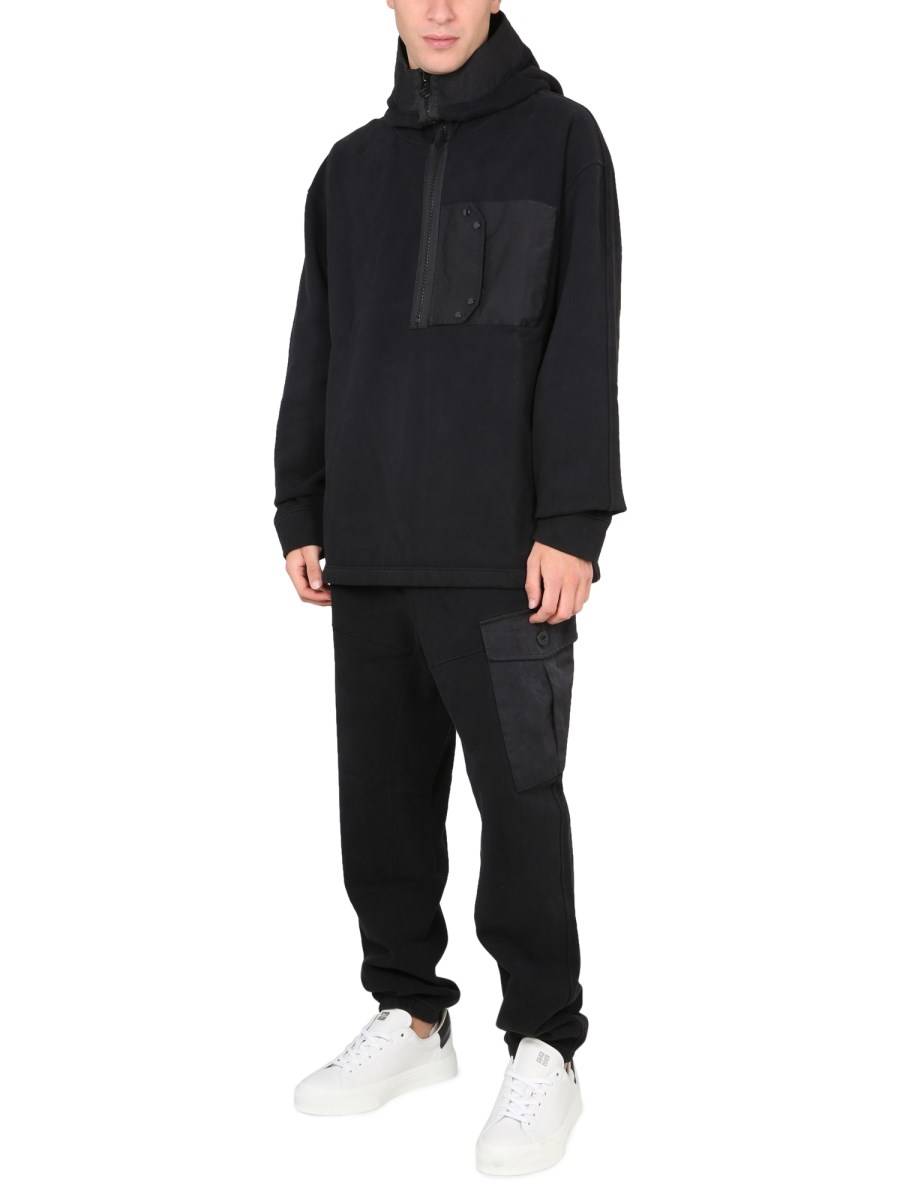 TEN C FELPA IN COTONE CON CAPPUCCIO