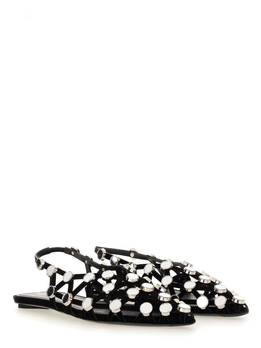 THE ATTICO BALLERINA ''GRID'' IN PELLE