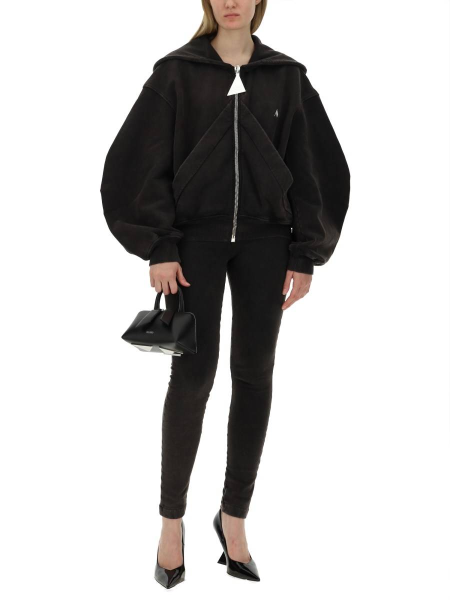 THE ATTICO FELPA IN COTONE CON ZIP