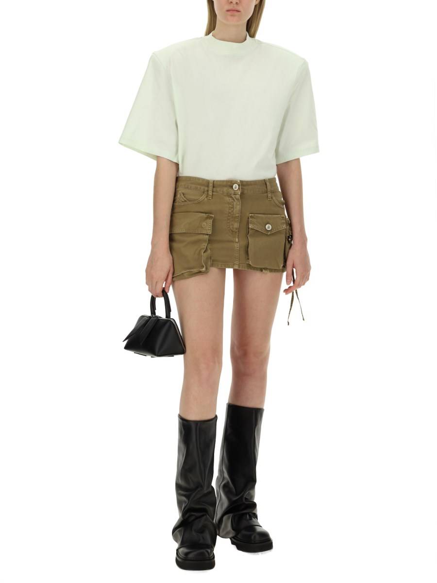 THE ATTICO GONNA MINI "FAY" IN DENIM DI COTONE