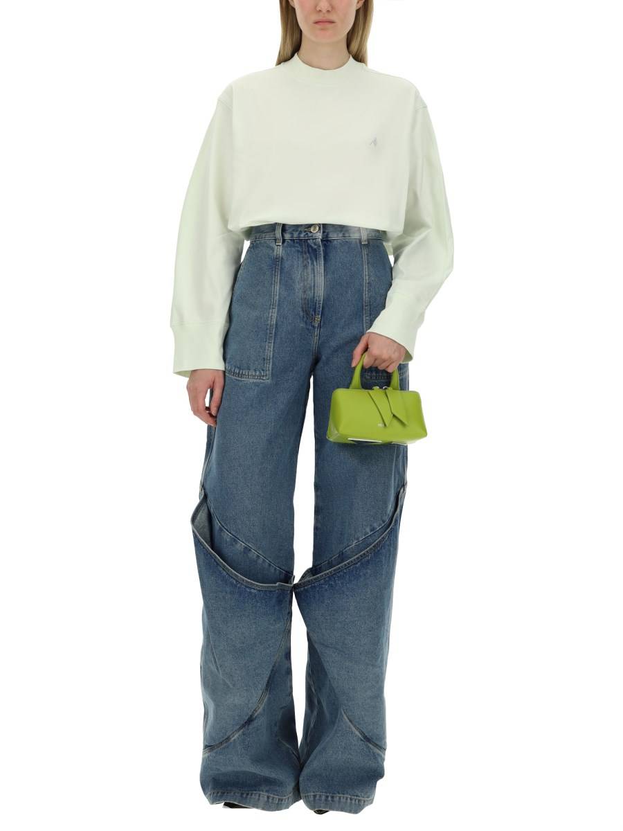 THE ATTICO JEANS CARGO IN DENIM DI COTONE