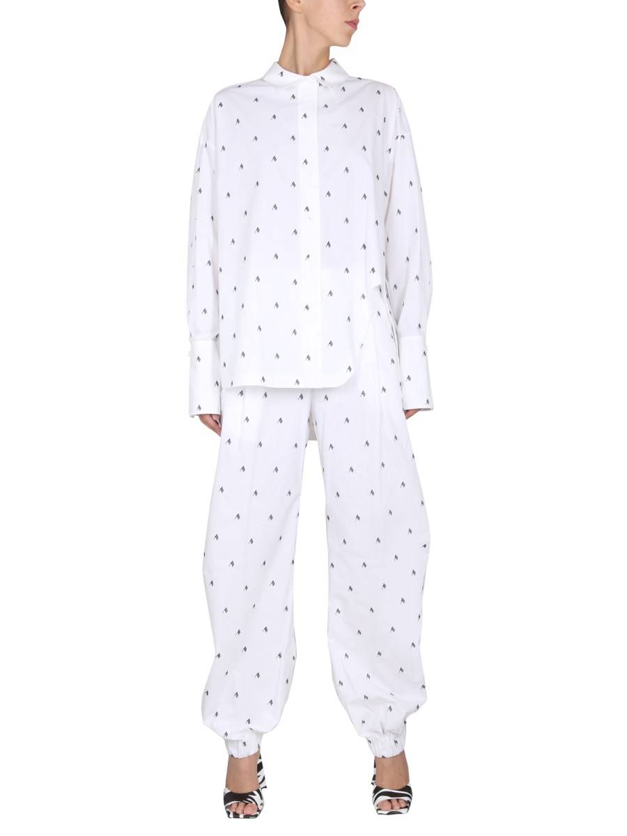 THE ATTICO PANTALONE LOGO ALL OVER IN POPELINE