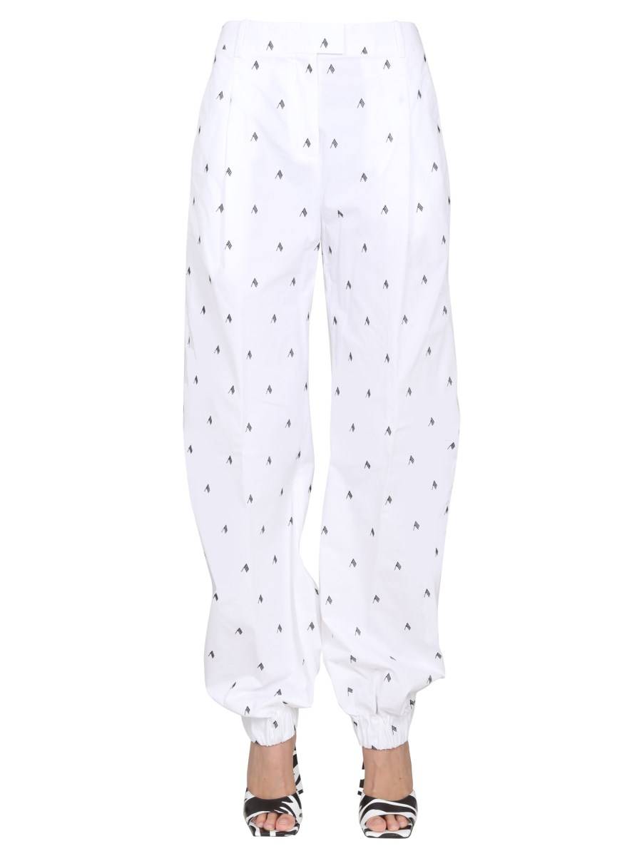 THE ATTICO PANTALONE LOGO ALL OVER IN POPELINE