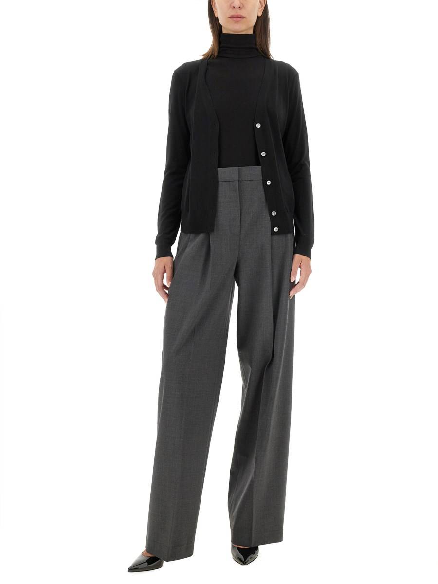 THEORY CARDIGAN IN LANA CON SCOLLO A V