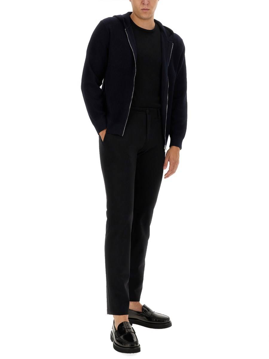 THEORY MAGLIA "MYHLO" IN COTONE CON ZIP E CAPPUCCIO