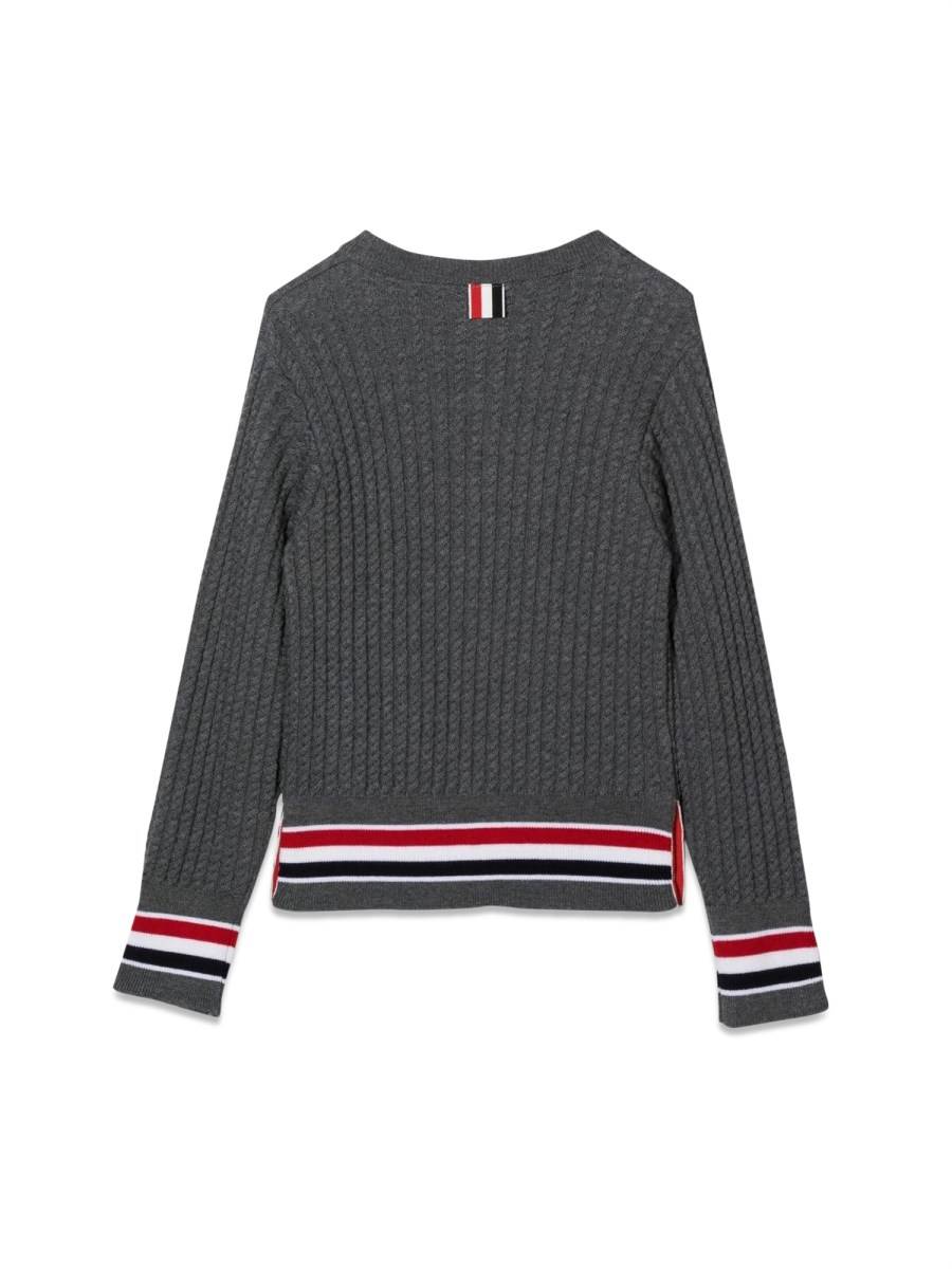 THOM BROWNE BABY CABLE CREWNECK PULLOVER